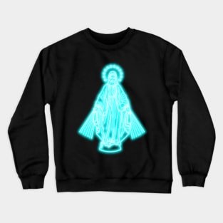 Blue Neon Virgin Mary Crewneck Sweatshirt